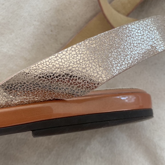 GEOX respira gold metallic and skin/nude color (pale rose) breathing sandal 39.5 - Picture 13 of 13